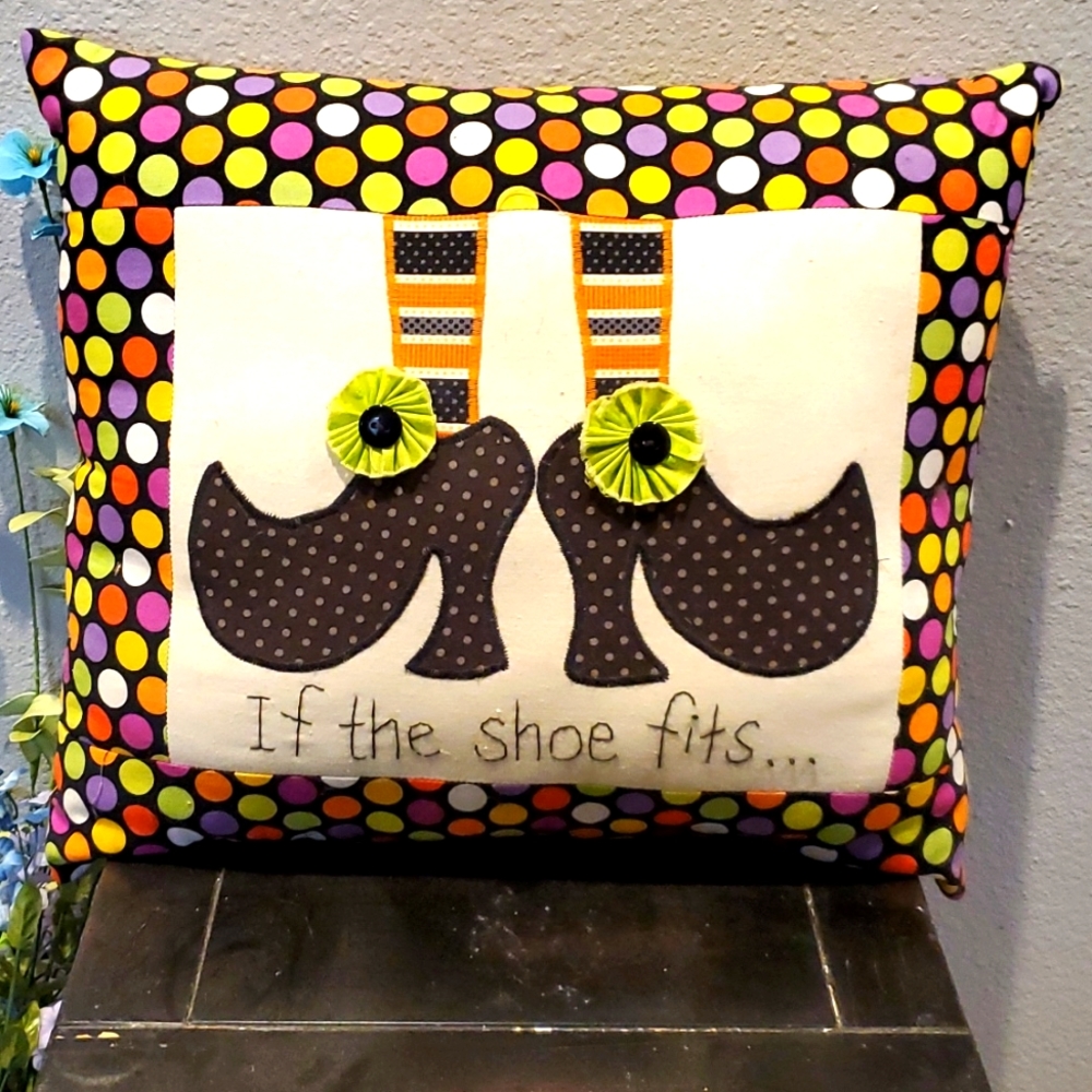 " IF THE SHOE FITS" Witch shoe pillow